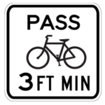 Pass 3 feet minimum sign
